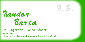 nandor barta business card